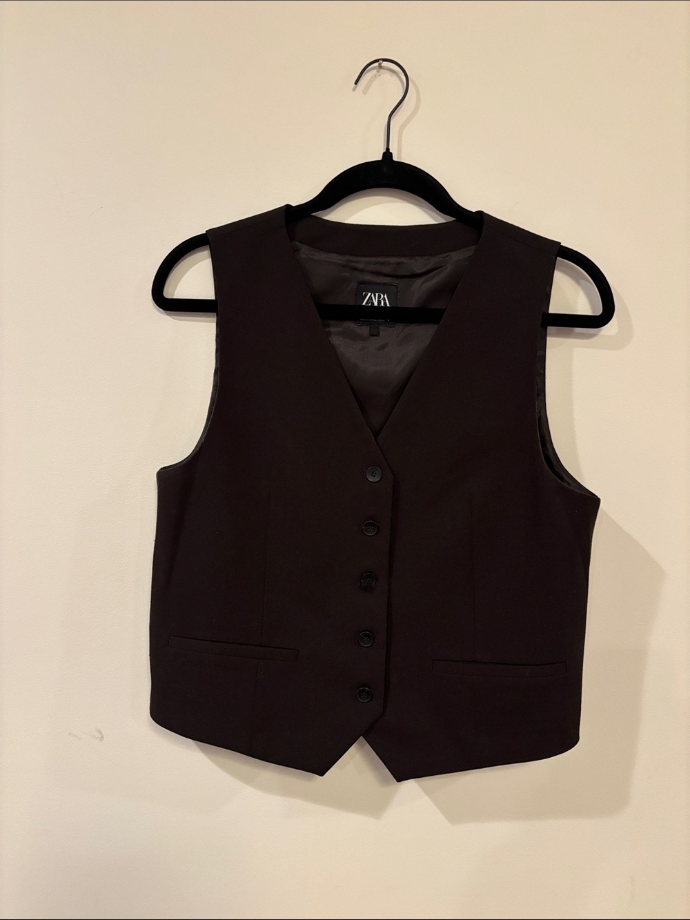 Zara Women’s Brown Button-Front Vest